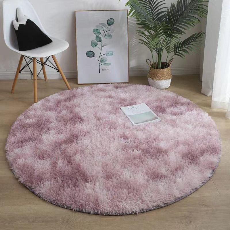 Plush Round Silk Wool Carpet