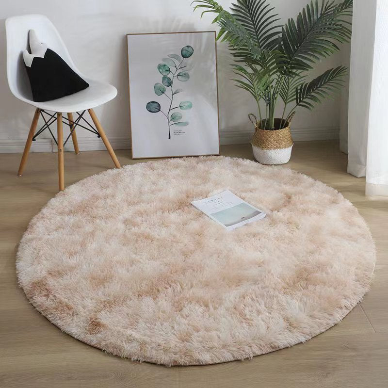 Plush Round Silk Wool Carpet