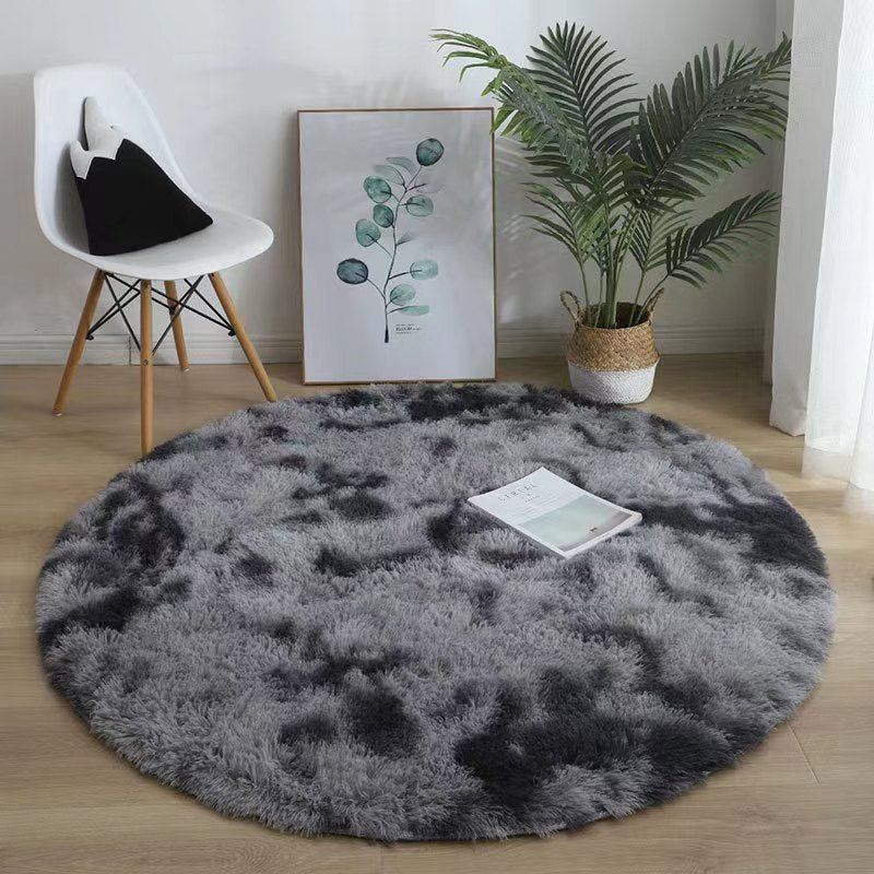 Plush Round Silk Wool Carpet