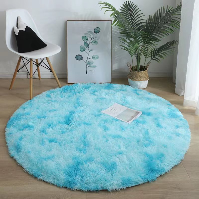 Plush Round Silk Wool Carpet