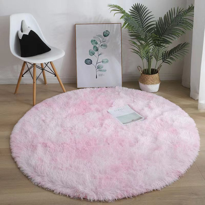 Plush Round Silk Wool Carpet