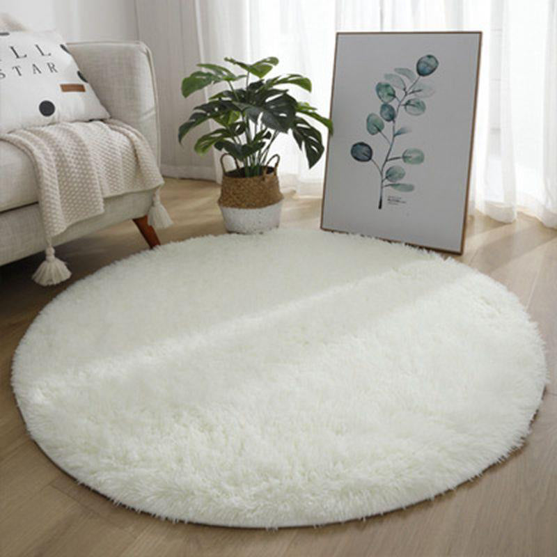 Plush Round Silk Wool Carpet