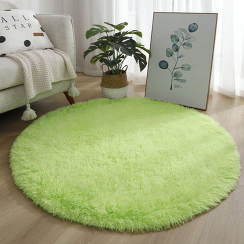 Plush Round Silk Wool Carpet