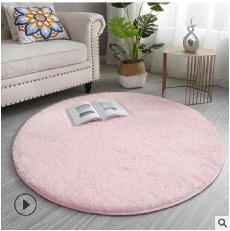 Plush Round Silk Wool Carpet