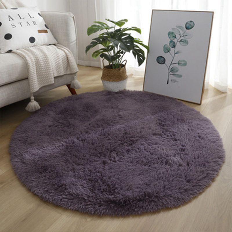 Plush Round Silk Wool Carpet