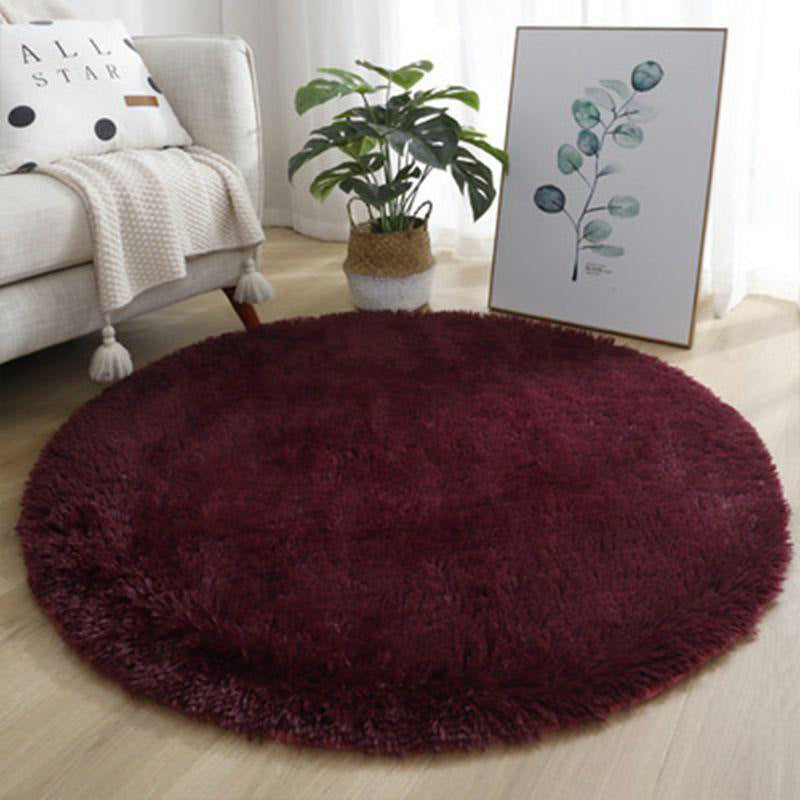 Plush Round Silk Wool Carpet