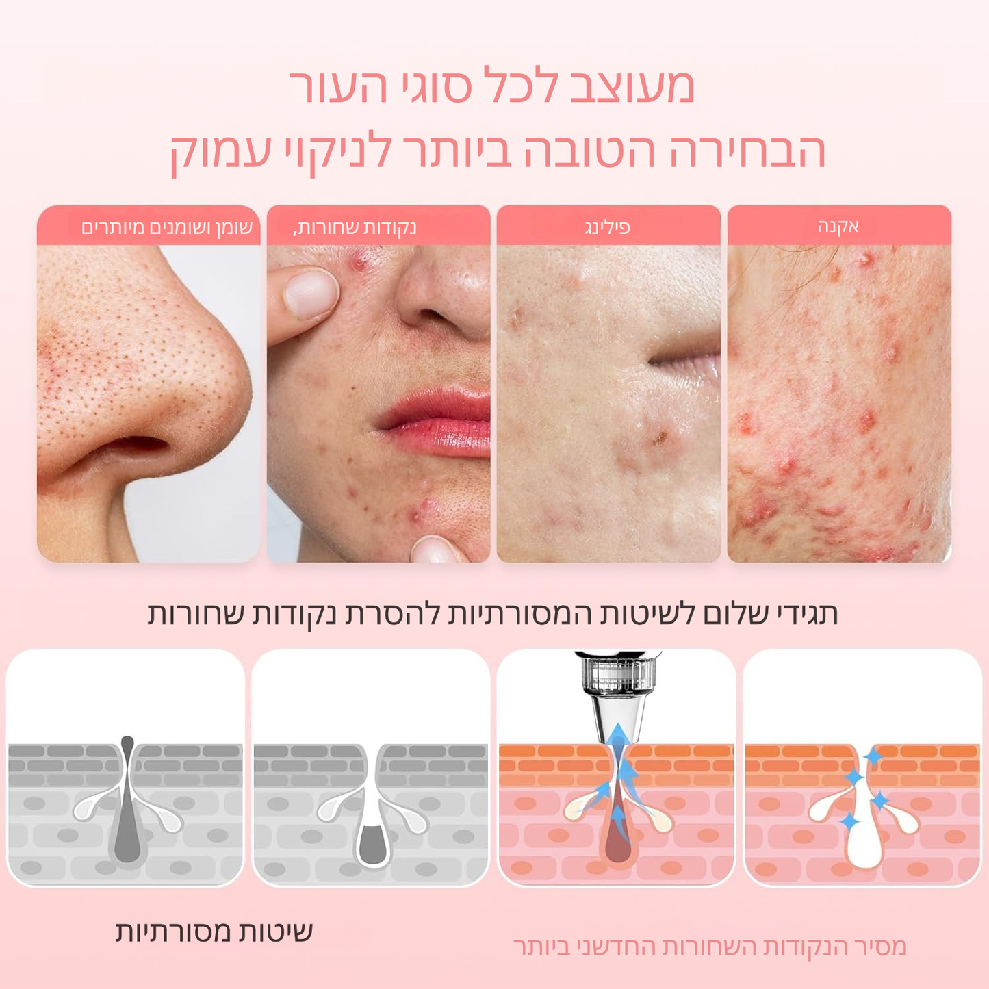 מסיר שחורים חשמלי עם טכנולוגיית וואקום מתקדמת